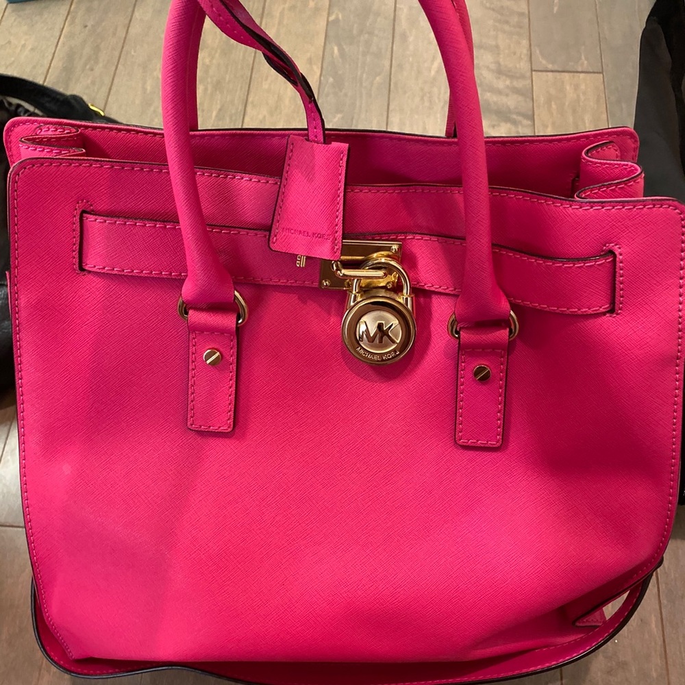 Michael Kors hot pink Hamilton tote